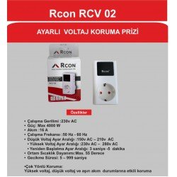 Akım Korumalı Priz Rcon RCV 02 Akım Korumalı Priz Rcon RCV 02