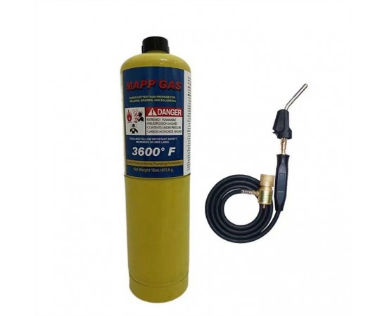MAPP Gaz ve Hortumlu Pürmüz Kaynak Seti - Profesyonel Bakır Boru Lehimleme Kiti