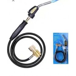 MAPP Gaz Uyumlu Hortumlu Pürmüz Başlığı - Otomatik Çakmaklı Kaynak Şalömosu (1.5 Metre)